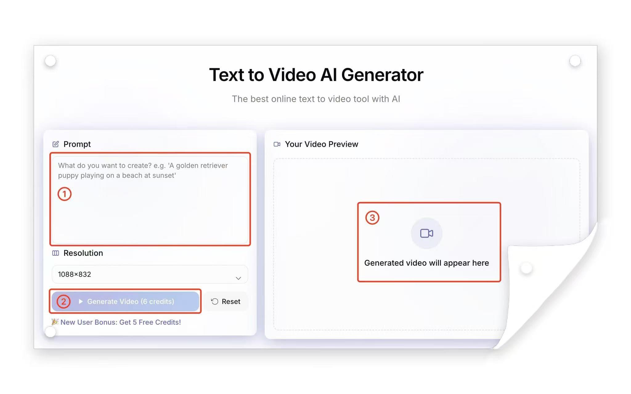 Text to video process illustration